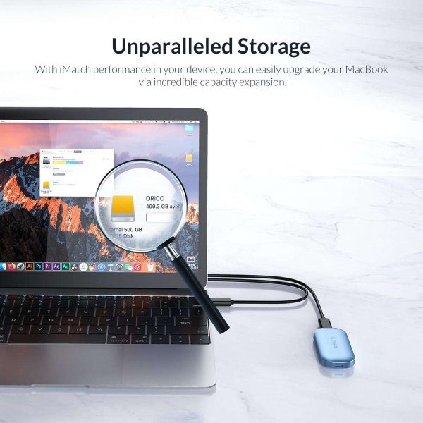 ORICO 250GB Mini Portable NVMe SSD External Solid State Drive with 3D NAND FLASH, Type C USB 3.1 Gen-2 Cable (10Gb/s), C to A cable (540MB/s) High-speed Portable SATA SSD
