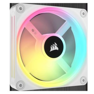 CORSAIR QX RGB Series, iCUE LINK QX120 RGB WHITE, 120mm Magnetic Dome RGB Fan, Starter  Kit - 120 mm,Single Pack