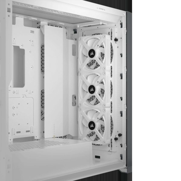CORSAIR QX RGB Series, iCUE LINK QX120 RGB WHITE, 120mm Magnetic Dome RGB Fan, Starter  Kit