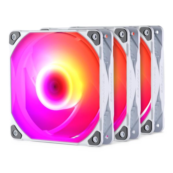 Phanteks M25-120 D-RGB fan, High-Airflow radiator performance, PWM control up to 2000RPM, ARGB/DRGB lighting, Daisy-Chain cable, White,3 Pack