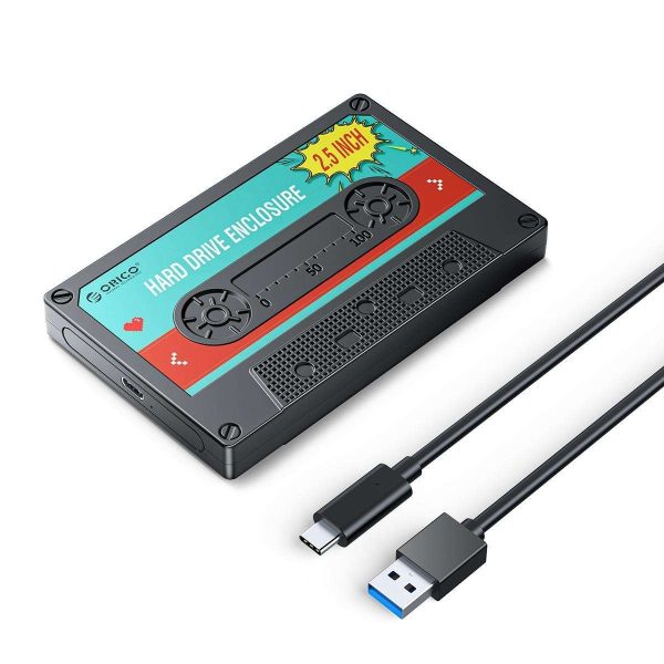 ORICO 2.5'' Hard Drive Enclosure SATA to USB3.0 Computer HDD Enclosure for 7/9.5mm HDD SSD, Portable External Enclosure with UASP Max 6TB Compatible Xbox, PS4, Samsung, WD (2580U3) - Black,USB 3.1