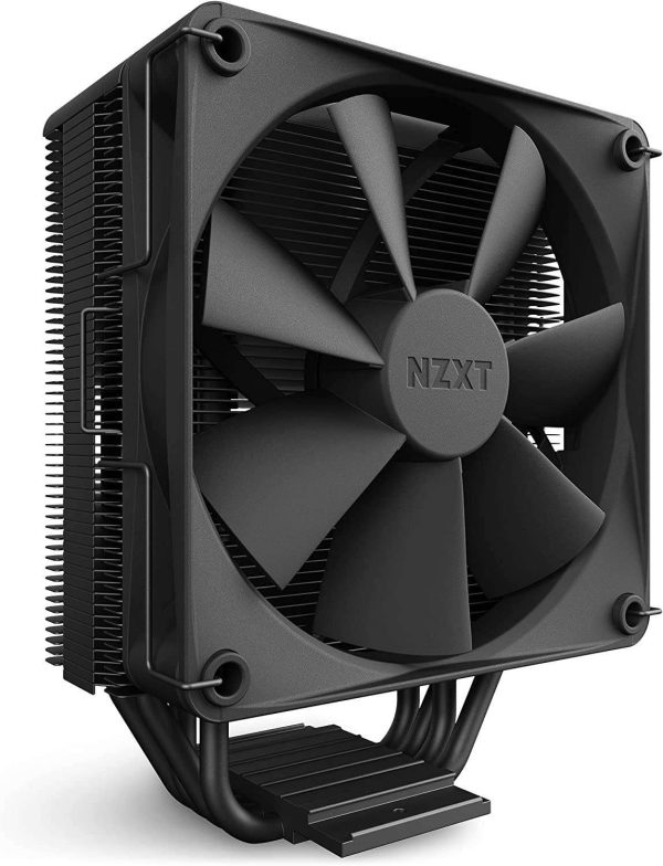NZXT T120 CPU Air Cooler - RC-TN120-W1 - CPU Liquid Cooler - Conductive Copper Pipes - Fluid Dynamic Bearings - AMD and Intel Compatibility - White - Black