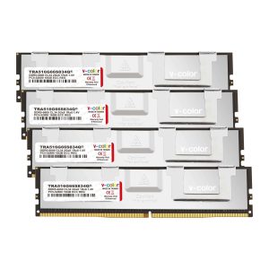 V-COLOR DDR5 128GB (32GBx4) 6000MHz CL32 4Gx4 1Rx4 OC R-DIMM (Overclocking ECC Registered DIMM) 1.25V Memory Ram for TRX50 Workstation (AMD EXPO) (TRA532G60S432Q) - 64GB (4 x 16GB),DDR5 6600 (PC5 52800)