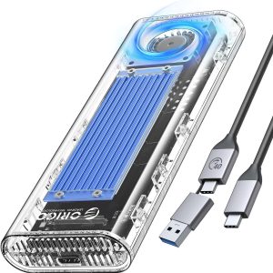 ORICO TCM2-C3 Aluminum USB 3.1 Gen2 Type-C NVMe M.2 Hard Drive Enclosure 10Gbps Date Transfer Rate Support UASP Protocol with Type-C to C Cable - Red - Blue,USB 4.0 (40Gbps) (USB-C),1,M.2 NVMe 40Gbps,1 Bay