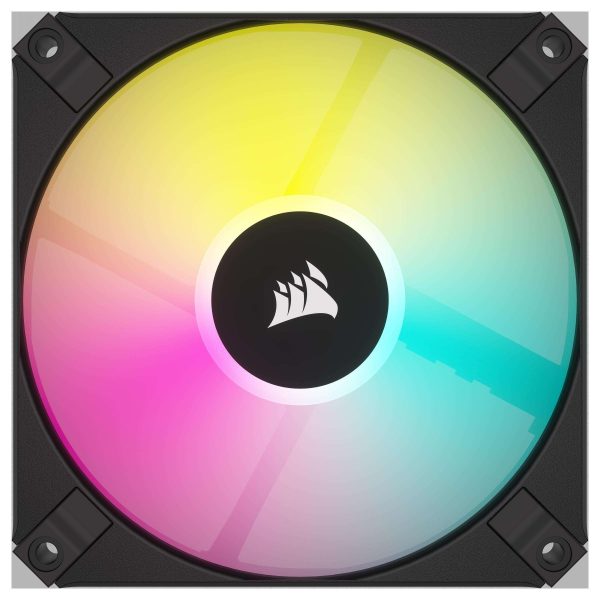 CORSAIR AF SLIM Series, AF120 RGB SLIM, 120mmx15mm Fluid Dynamic RGB Fan, Dual Pack with Lighting Node CORE