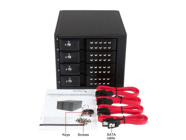 4 Bay Aluminum Trayless Hot Swap Mobile Rack Backplane for 3.5in SAS II/SATA III - 6 Gbps HDD