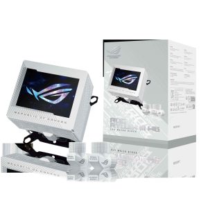 ASUS ROG RYUJIN III WB CPU Water Block - Intel® LGA 1700, 1200, 115X - AMD Socket AM4, AM5 – Asetek Copper Cold Plate – Black – 178 Micro-Cooling Fins – 3.5 Inch Full Color LCD Display – Embedded VRM - White