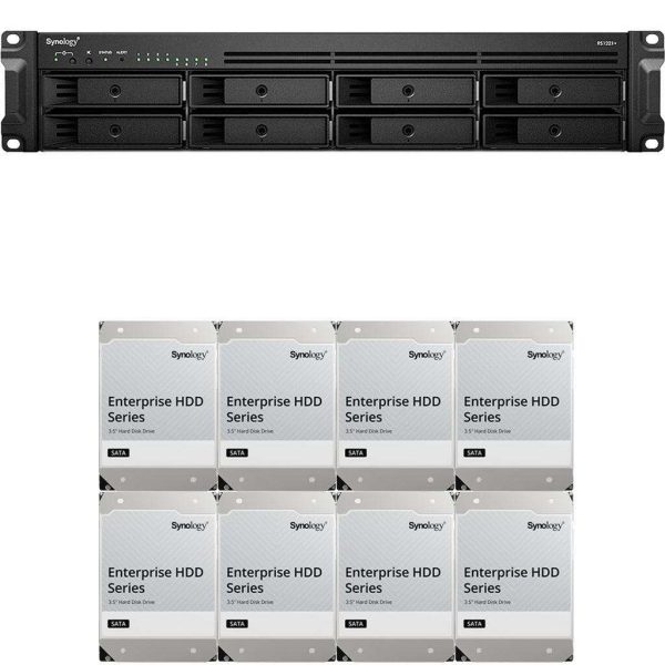 Synology RS1221+ RackStation with 16GB RAM and 144TB (8 x 18TB) of Synology Enterprise Drives Fully Assembled and Tested By CustomTechSales - 4GB DDR4,64TB (8 x 8TB)