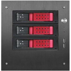 Compact Stylish 3x 3.5" Hotswap Trayless mini-ITX Tower - Black HDD Handle - S-35-3DE1RD