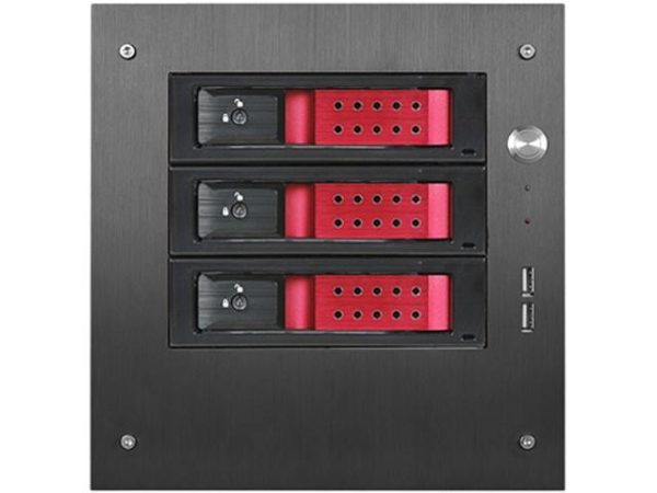 Compact Stylish 3x 3.5" Hotswap Trayless mini-ITX Tower - Black HDD Handle - S-35-3DE1RD