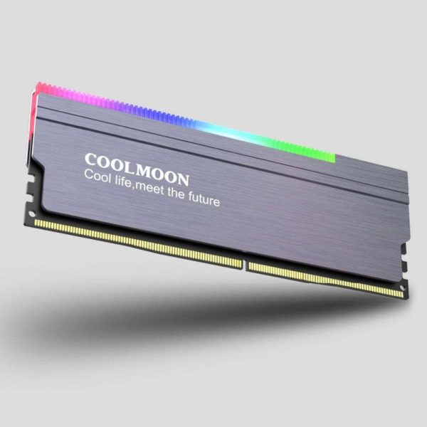 2Pcs ARGB DDR Memory RAM Cooler Armor, Memory Cooling Vest Radiator,  RGB DDR Heatsink with Controller for DIY PC Game MOD DDR3 DDR4 - Gray