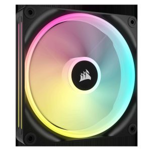 CORSAIR QX RGB Series, iCUE LINK QX120 RGB, 120mm Magnetic Dome RGB Fan, Starter Kit - 140mm,Single Pack