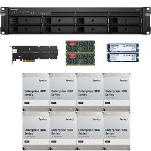 Synology RS1221+ RackStation with 4GB RAM, 1.6TB (2x800GB) Synology Cache and 32TB (8 x 4TB) of Synology Enterprise Drives Fully Assembled and Tested By CustomTechSales - 32GB DDR4,128TB (8 x 16TB)