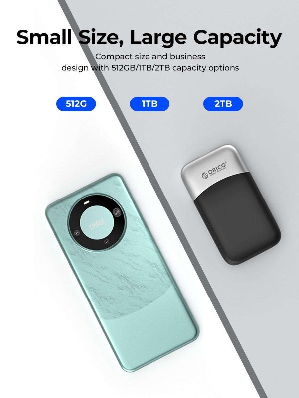 ORICO Taichi Portable SSD 1TB External Solid State Drive USB C PSSD 500MB/s with 2 in 1 Cable