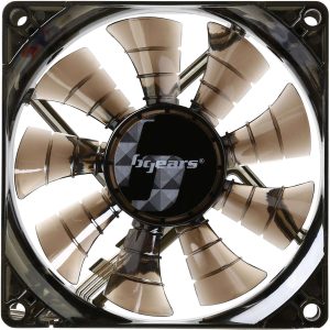 Bgears b-PWM 90 Translucent Blue with Blue LEDs 2 ball Bearing PWM fan with  500 to 4000RPM, 88CFM, 39dba - Black