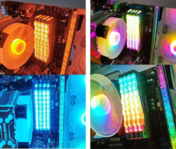 COOLMOON ARGB RAM Heatsink Cooler RGB Memory Cooling Heat Sink 5V 3 Pin 4 Pin Aluminum Alloy RA-2 Colorful Flashing Heat Spreader for Desktop PC Computer Accessories (Red)