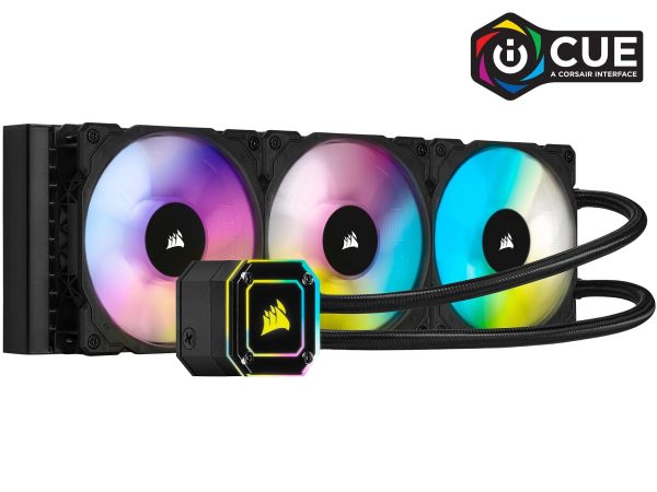 CORSAIR iCUE H100i ELITE CAPELLIX Liquid Cooling System - 3 Fan Slots (120 mm),Elite Capellix Series,RGB Pump + Fans
