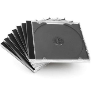 Smartbuy Standard 10.4 mm Clear Jewel Case Single CD DVD Disc Storage with Assembled Black Removable Tray (50 Pack) - 50