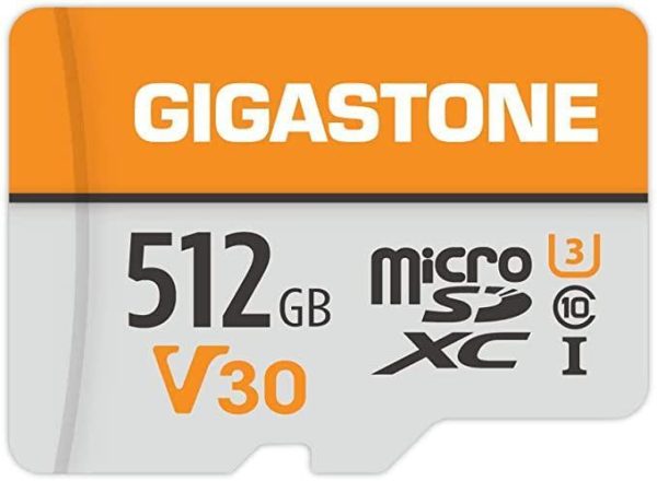 [Gigastone] Micro SD Card 32GB 5-Pack, Camera Plus, MicroSDHC Memory Card for Video Camera, Wyze Cam, Security Camera, Roku, Full HD Video Recording, UHS-I U1 A1 Class 10, up to 90MB/s, with Adapter - 512GB,V30 4K,1-Pack