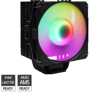 PANO-MOUNTS CPU Cooler Stock Air Cooling Fan with 120mm ARGB 4Pin PC PWM Fans 6 Heat Pipes TDP 210W for Intel LGA 1700 LGA 1200 LGA 1155 LGA 1151 AMD AM5/AM4