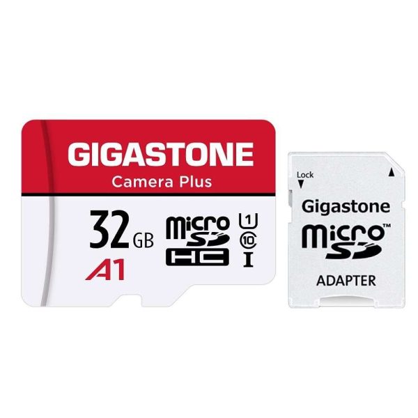 [Gigastone] Micro SD Card 32GB 5-Pack, Camera Plus, MicroSDHC Memory Card for Video Camera, Wyze Cam, Security Camera, Roku, Full HD Video Recording, UHS-I U1 A1 Class 10, up to 90MB/s, with Adapter - 32GB,Camera Plus,1-Pack