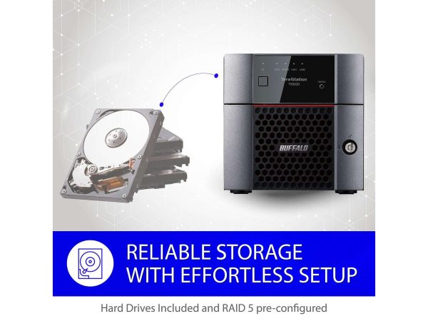 BUFFALO TeraStation TS3220DN0402 2-Bay NAS 4TB (2x2TB) with NAS-Grade Hard Drives Included Desktop Network Attached Storage