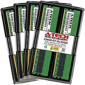 128GB (4x32GB) RAM for Dell PowerEdge T560, R660, R660xs, R6615, R6625, R760, R760xa, R760xd2, R760xs, R7615, R7625, R860, R960 | DDR5 4800MHz EC8 RDIMM PC5-38400 2Rx8 ECC Registered Server Memory Kit - 256GB (8 x 32GB)