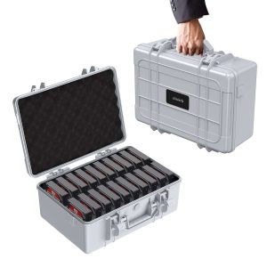 ORICO Hard Drive Case 3.5inch 20-Bay HDD/SSD Multi-Protection Storage Box Suitcase with Foam Shockproof Anti-Static MoistureProof Travel Bag -PSC L20 - Gray