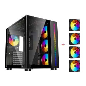 DIYPC ATX Mid Tower White - ARGB-Q10 (Black)