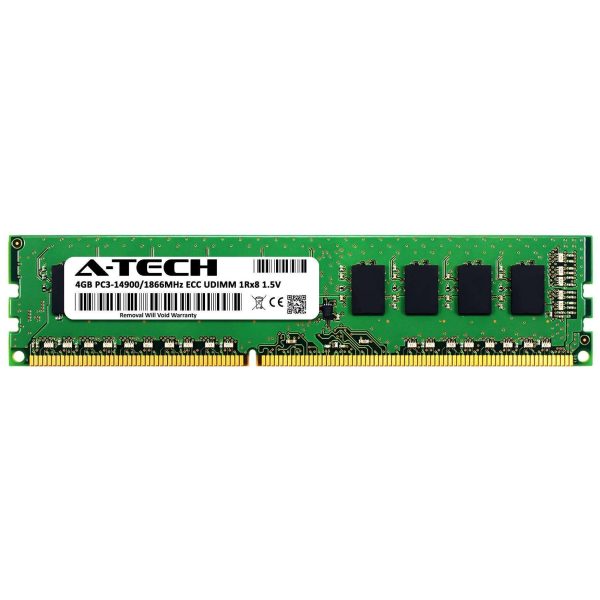 A-Tech 4GB 1Rx8 PC3-14900E DDR3 1866 MHz ECC UDIMM 1.5V ECC Unbuffered DIMM 240-Pin Single Rank x8 Server & Workstation RAM Memory Upgrade Module