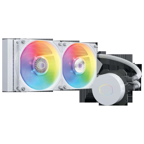 COOLER MASTER MasterLiquid ML240L ARGB V2 Liquid Cooling System - 2 Fan Slots (120 mm),White,Masterliquid ML240L ARGB V2