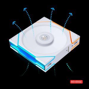 Lian Li UNI FAN TL120 3 PCS PACK Black .  (Fan controller included)- 12TL3B - 120 mm,White,3 Fan Pack w/ Controller,Reversed Blade