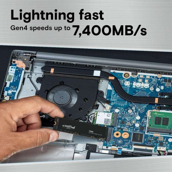 Crucial T500 1TB Gen4 NVMe M.2 Internal Gaming SSD, Up to 7300MB/s, laptop & desktop Compatible  - CT1000T500SSD8