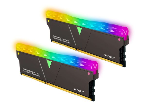 v-Color Prism Pro DDR4 32GB (2 x 16GB) 3600MHz (PC4-28800) CL18 RGB Gaming Desktop Ram Memory Module UDIMM Hynix IC Jet Black(TL1636818A-E6PRKWK) - 32GB (2 x 16GB),DDR4 4000 (PC4 32000),18,Black