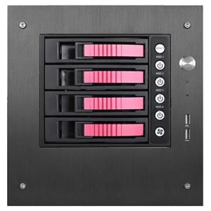 Compact Stylish 5 x 3.5" Hotswap mini-ITX Tower - Black HDD Handle - S-35-B4RD
