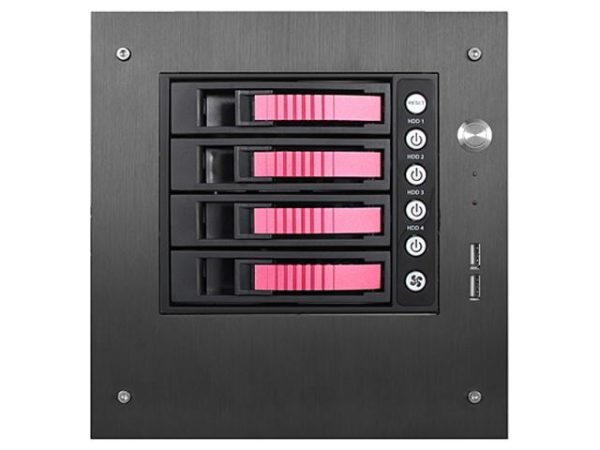 Compact Stylish 5 x 3.5" Hotswap mini-ITX Tower - Black HDD Handle - S-35-B4RD