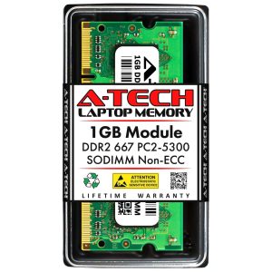 A-Tech 8GB (2x4GB) DDR2 800MHz SODIMM PC2-6400 Non-ECC Unbuffered CL6 1.8V 200-Pin SO-DIMM Laptop Notebook Computer RAM Memory Upgrade Kit - 1GB,DDR2 667 (PC2 5300),5