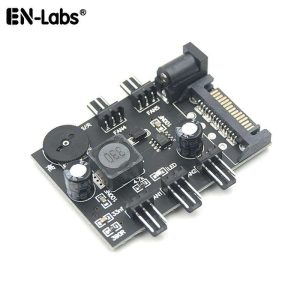 5 Channel Computer PC Case CPU Cooler 3pin cooling fan speed temperature controller, 5 Way 3 pin Fan Hub Power Supply Splitter by SATA 15 pin