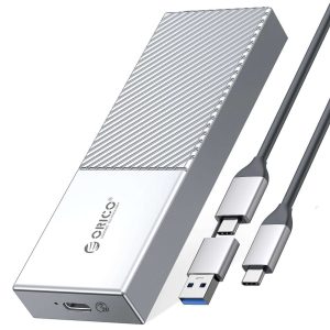ORICO M.2 NVMe SSD Enclosure 40Gbps PCIe3.0x4 USB Type-C Aluminum Adapter, NVMe 2280 M-Key(B+M Key) External Solid State Drive Case,Compatible with Thunderbolt 3/4 USB3.2/3.1/3.0/Type C - Silver,M.2 NVME SSD,USB 3.2 Gen2x2 (20Gbps)