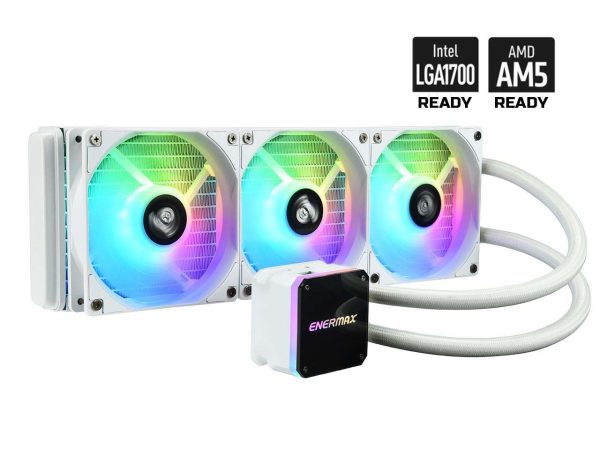 Enermax LIQMAX III 240 ARGB White, All-in-one CPU Liquid Cooler for AM4 & AM5 / LGA 1700/1200/1151, 240mm Radiator, Dual-Chamber Water Block, ARGB Fan - AM5 & LGA1700 Ready - 3 Fan Slots (120 mm),White,Addressable RGB