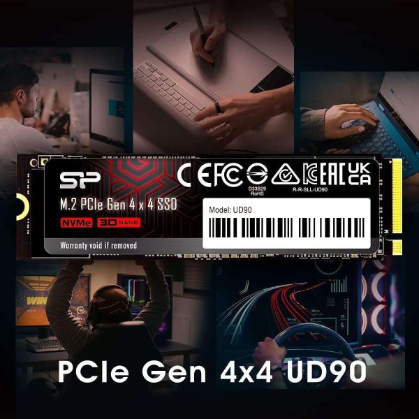 Silicon Power 2TB UD90 NVMe 4.0 Gen4 PCIe M.2 SSD R/W up to 5,000/4,800 MB/s