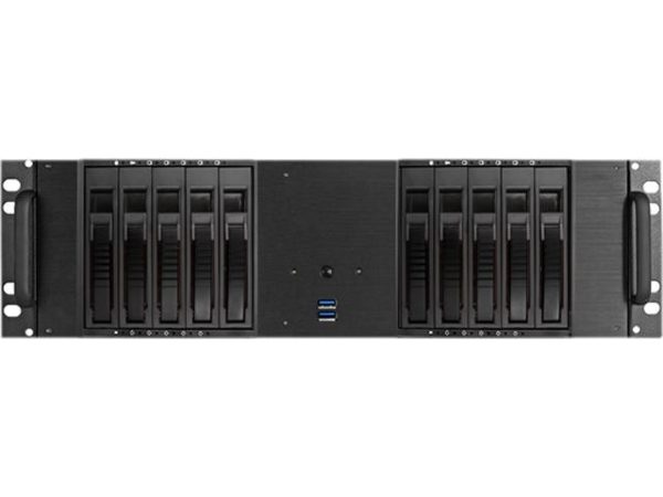Compact 10x 3.5" Bay Trayless Hotswap microATX Chassis - D-3100HB