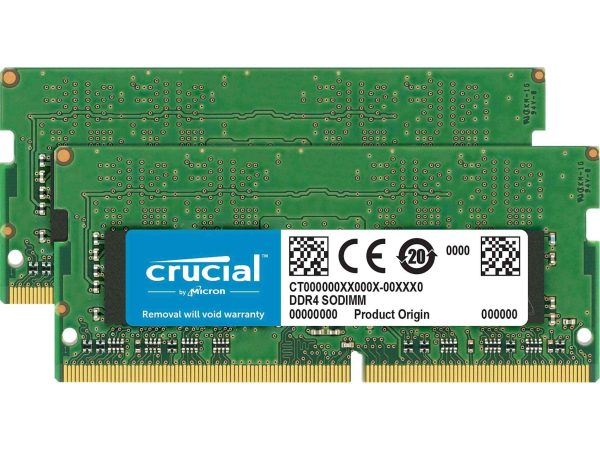 Crucial 4GB DDR4-2666 SODIMM 512Mx64 CL19 Notebook Memory - CT4G4SFS8266 - 32GB (2 x 16GB)