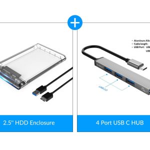 ORICO 2.5'' Hard Drive Enclosure Type-C USB 3.1 Gen2 to SATA 6Gbps Computer External HDD Enclosure for 7 9.5mm HDD SSD Support UASP Compatible WD Seagate Toshiba Samsung Hitachi PS5-2139C3-G2 - USB 3.0 w/UASP & SATA III,2.5" SATA,1 Bay & Type C HUB