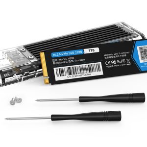 ORICO PSSD 1TB M.2 NVME 2280 SSD With ORICO Transparent SSD Enclosure M Key USB3.1 Gen2 10Gbps,  Replace for 1TB M.2 NVME Portable SSD - 1TB,Black