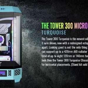 Thermaltake Tower 300 Series Micro-ATX Tower Chassis Black - Turquoise