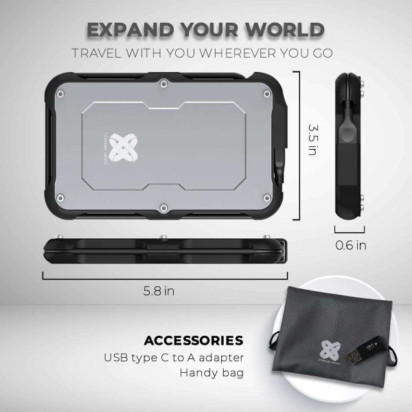 Titanium One Portable External SSD  2TB USB 3.2 Gen 2 IP66 Water/Dust/Shock Proof for PC Laptop Mac Android Game Console