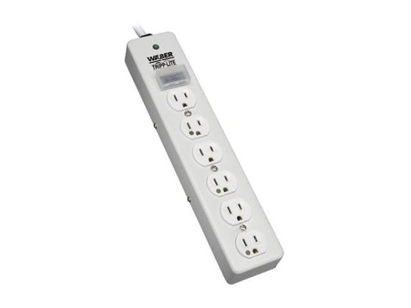Surge Protector with Right-Angle Hospital-Grade Plug and Receptacles