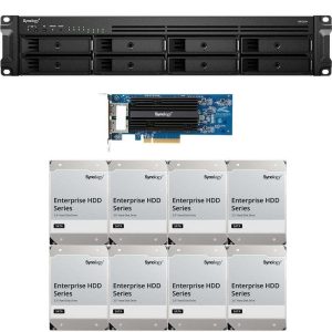 Synology RS1221+ RackStation with 4GB RAM, E10G18-T2 10GbE Adapter and 64TB (8 x 8TB) of Synology Enterprise Drives Fully Assembled and Tested By CustomTechSales - 4GB DDR4,144TB (8 x 18TB)