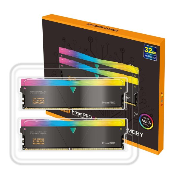 V-COLOR DDR4 (TUF Gaming Alliance) Prism PRO RGB 32GB(16GBx2) 3600MHz CL18 U-DIMM 1.35V SK Hynix IC Gaming Desktop Upgrade RAM Memory Module - Black (GTL1636818C-E6PRKWK)